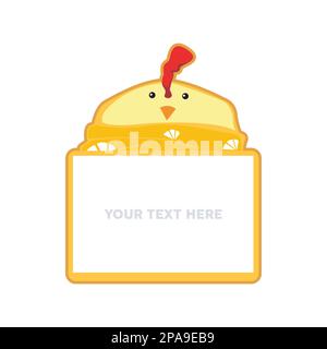 chicken vector message speech bubble note paper illustration cartoon Stock Vector