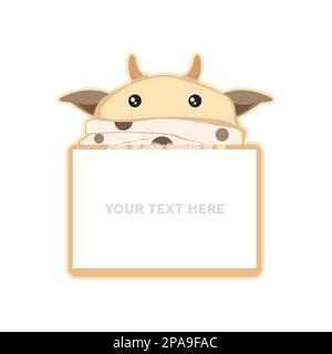 Goat vector note paper illustration cartoon polka dot scarf message speech bubble Stock Vector