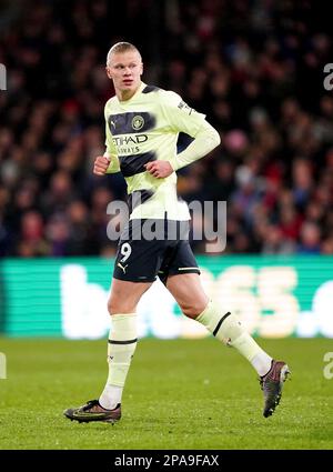 Manchester City's Erling Haaland during the Premier League match at Selhurst Park, London. Picture date: Saturday March 11, 2023. Stock Photo