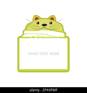 Cat kitten vector message speech bubble note paper illustration cartoon Stock Vector