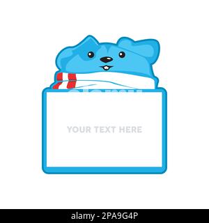 dog puppy bulldog vector message speech bubble note paper illustration cartoon Stock Vector