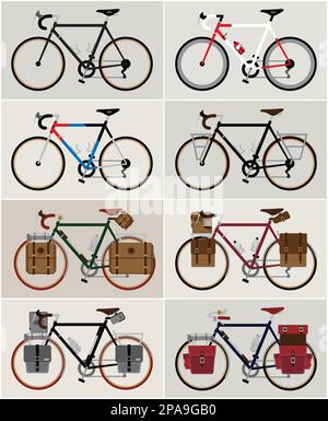 Bicycle vector logo icon illustration clip art graphic vintage bike city travel and touring Stock Vector