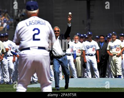 Los Angeles, California, USA. 15th Apr, 2023. To celebrate Jackie  Robinson's legacy, his granddaughter, actress AYO ROBINSON, threw out the  ceremonial first pitch before the Dodger game against the Chicago Cubs at