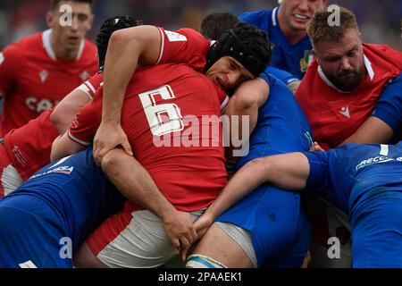 Rome, Italia. 11th Mar, 2023. Dafydd Jenkins of Wales during the Six Nations rugby match between Italy and Wales at Stadio Olimpico in Rome on March 11th, 2023. Photo Antonietta Baldassarre/Insidefoto Credit: Insidefoto di andrea staccioli/Alamy Live News Stock Photo