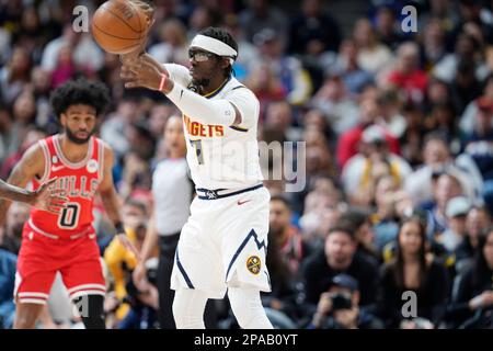 Denver Nuggets guard Reggie Jackson (7) in the first half of an NBA  basketball game Sunday, April 9, 2023, in Denver. (AP Photo/David  Zalubowski Stock Photo - Alamy