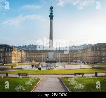 Jubilee Column (Jubilaumssaule) at Schlossplatz Square - Stuttgart, Germany Stock Photo