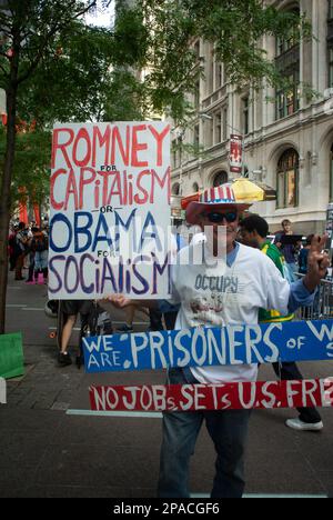 New York City, NY, USA, Crowd at Public Demonstration against Capitalism, 'Occupy Wall Street' 2012 Stock Photo