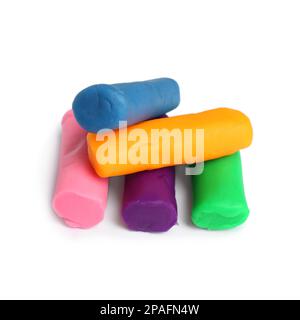 Set of colorful plasticine sticks isolated on white background. Pieces of  multicolor plasticine modelling clay in white plastic packaging. 24 colors  s Stock Photo - Alamy