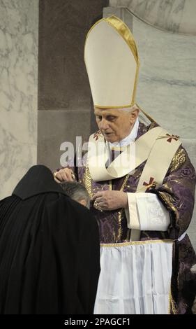 Pope Benedict XVI, Right, Leads Historical Boats As He Crosses The ...