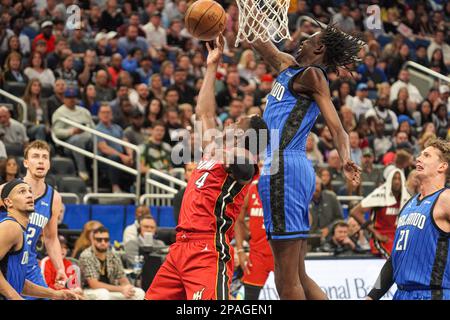 Orlando, Florida, USA, March 11, 2023, Miami Heat guard Victor Oladipo #4 attempt to score during the game at the Amway Center. (Photo Credit: Marty Jean-Louis/Alamy Live News Stock Photo