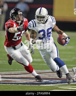 16 August 2008: Atlanta Falcons linebacker Keith Brooking (56) in the  Indianapolis Colts 16-9 Pre-Season victory over the Atlanta Falcons at the  Georgia Dome in Atlanta Georgia. (Icon Sportswire via AP Images