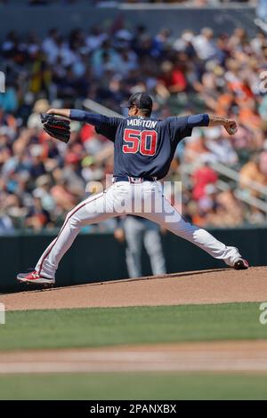 Atlanta Braves Starting Pitcher Charlie Morton Throws Against The ...