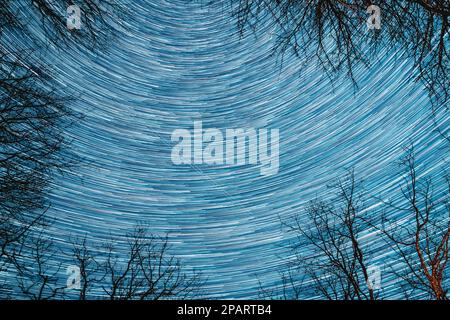 Amazing Unusual Stars Effects In Sky. Star Lines Move In Sky Abo Stock ...