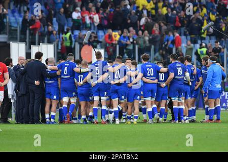 Rome, Italy. 11th Mar, 2023. Italy player's during 6 Nations International rugby match Italy versus Galles;11st March 2023; Stadio Olimpico, Rome, Italy AllShotLive/Sipa Usa Credit: Sipa USA/Alamy Live News Stock Photo