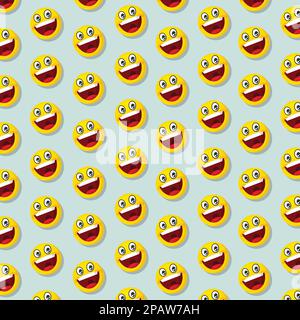 april fools day illustration with smiles. Seamless pattern with a smiling face vector background. Stock Vector