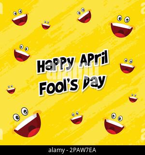 April fool's day, Typography, Colorful, Creative. Illustration of laugh. flat vector background illustration Stock Vector