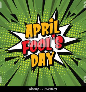April Fool's Day. Design for banner, greeting card and poster. Hand drawn lettering. Vector illustration Stock Vector