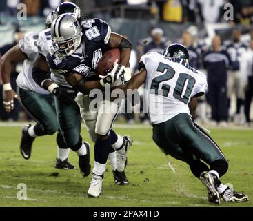 Philadelphia Eagles Brian Dawkins celebrates causing a fumble by Pittsburgh  Steelers quarterback Ben Roethlisberger that was recovered by the Eagles  late in the fourth quarter. The Eagles defeated the Steelers 15-6, at