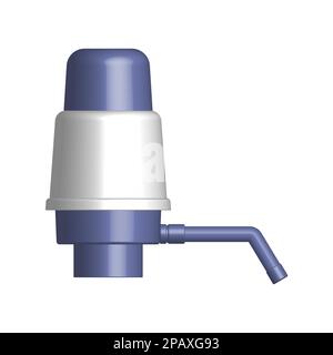 Hand pump for water isolated on white background. Front view, 3D vector illustration. Stock Vector