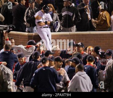 Colorado Rockies' Troy Tulowitzki strikes out during Game 3 of the baseball  World Series Saturday, Oct. 27, 2007, at Coors Field in Denver. (AP  Photo/David J. Phillip Stock Photo - Alamy