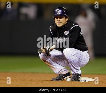 Colorado Rockies' Todd Helton at bat during Game 4 of the baseball World  Series Sunday, Oct. 28, 2007, at Coors Field in Denver. (AP Photo/Jack  Dempsey Stock Photo - Alamy