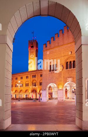 Treviso, Italy. Cityscape image of historical center of Treviso, Italy with old square at sunrise. Stock Photo