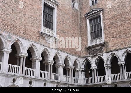 Venice, Italy - 15 Nov, 2022: Interior walls of the Doge's Palace, Palazzo Ducale Stock Photo