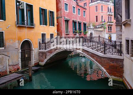 Venice, Italy - 15 Nov, 2022: Bridge over Venetian canals Stock Photo