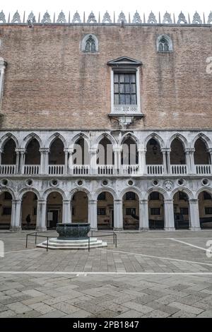 Venice, Italy - 15 Nov, 2022: Interior walls of the Doge's Palace, Palazzo Ducale Stock Photo