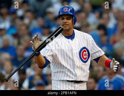 Pittsburgh Pirates' Derrek Lee hits an RBI single against the Chicago Cubs  during the first inning of a baseball game on Saturday, Sept. 3, 2011, in  Chicago. (AP Photo/Nam Y. Huh Stock