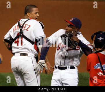 Cleveland Indians center fielder Kenny Lofton tosses his helmet after being  caught while trying to steal second in the first inning against the Kansas  City Royals on Friday, August 24, 2007, at