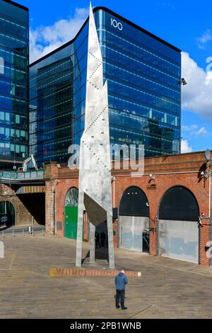 Manchester Metal Building The 100 Embankment office building and metal sculpture by Mel Chantrey ...