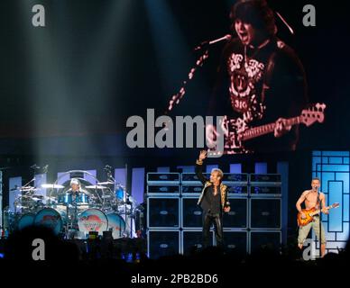 Van Halen members Wolfgang Van Halen, left, Alex Van Halen, David Lee