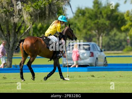 Port Mayaca, United States. 12th Mar, 2023. 3/10/23 Port Mayaca, Florida Sarah Siegel Magness DUNDAS VS EL CID FITNESS during the US Women's Polo 18-24 Goal Cup 2023 Semi Finals, held at the Port Mayaca Polo Grounds in Port Mayaca, Florida, Friday, March 10, 2023. Credit: Jennifer Graylock/Alamy Live News Stock Photo