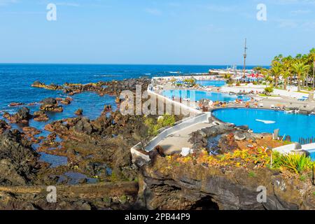 Parque Maritimo Cesar Manrique, Puerto de la Cruz, Tenerife, Spain, Europe Stock Photo