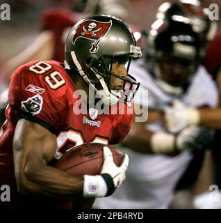 Tampa Bay Buccaneers David Boston wide receiver watches a replay