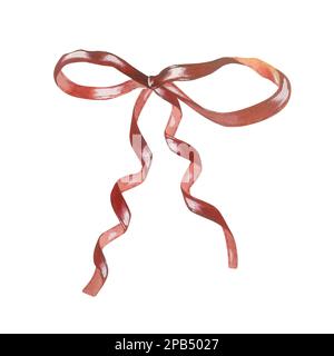 Sticker red bow illustration isolated on white background 