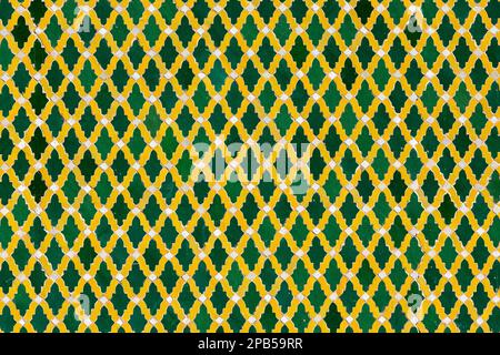Traditional ceramic floor and wall pattern and texture in Marrakech, Morocco Stock Photo