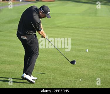 Ponte Vedra, United States. 12th Mar, 2023. Maverick McNealy from Las Vegas, NV, drives off the first tee during the final round of competition at The Players Championship Sawgrass in Ponte Vedra, Florida on Sunday, March 12, 2023 Photo by Joe Marino/UPI Credit: UPI/Alamy Live News Stock Photo