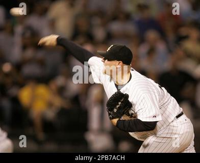 Chicago White Sox closer Bobby Jenks reacts after getting the final out  against the Houston Astros in the ninth inning in game 4 of the World  Series, October 26, 2005 in Houston