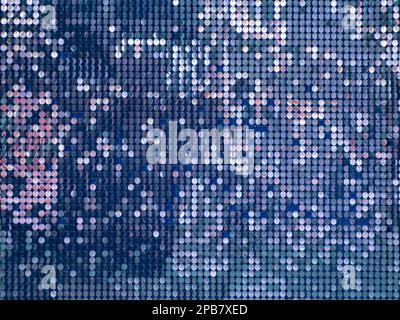 Abstract background with flickering and glittering silver colorful metallic particles or sequins on the wall. Stock Photo