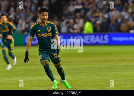 Kansas City, USA. 16th Nov, 2022. Los Angeles Galaxy midfielder Memo Rodríguez (20). Sporting KC hosted the LA Galaxy in a Major League Soccer game on March 11, 2023 at Children's Mercy Park Stadium in Kansas City, KS, USA. Photo by Tim Vizer/Sipa USA Credit: Sipa USA/Alamy Live News Stock Photo