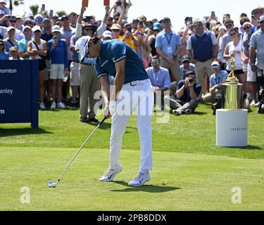 Ponte Vedra, United States. 12th Mar, 2023. Min Woo Lee of Perth Australia hits his tee shot during the final round of competition at The Players Championship Sawgrass in Ponte Vedra, Florida on Sunday, March 12, 2023. Photo by Joe Marino/UPI Credit: UPI/Alamy Live News Stock Photo
