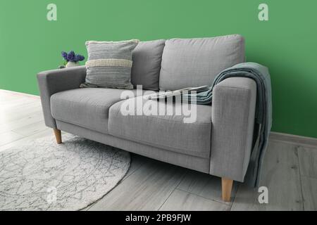 Plaid discount sofa gris