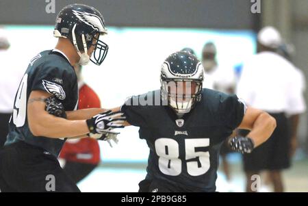 Philadelphia, PA, USA. 3rd Aug, 2021. Philadelphia Eagles Rookie Tight end  JACK STOLL (47) participates in training camp drills on Tuesday, Aug 03,  2021, at the NovaCare Complex in Philadelphia, PA. (Credit