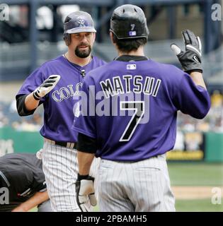 Colorado Rockies' Todd Helton at bat during Game 4 of the baseball World  Series Sunday, Oct. 28, 2007, at Coors Field in Denver. (AP Photo/Jack  Dempsey Stock Photo - Alamy