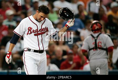 Jeff Francoeur, a player for the Atlanta Braves signs an autograph for a  military family member during a luncheon at Fort Bragg, N.C., July 3, 2016.  The event is a part of