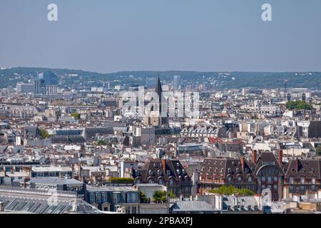 Paris, France - July 07 2017: Aerial view of the Church of Saint-Germain-des-Pres from the Tour St Jacques. Stock Photo