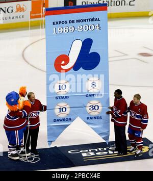 FILE--Montreal Expos Andre Dawson is hit by a pitch thrown by