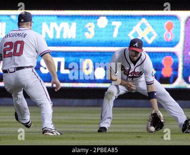 Atlanta Braves catcher Brian McCann during a spring training baseball  workout Wednesday, Feb. 18, 2009 in Lake Buena Vista, Fla. (AP Photo/David  J. Phillip Stock Photo - Alamy